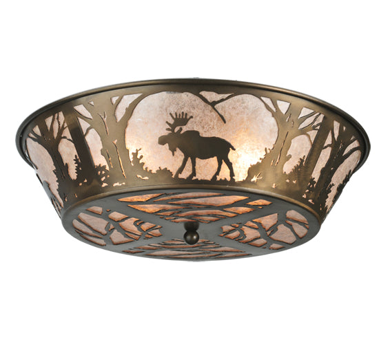 Meyda Tiffany Northwoods Moose At Dawn 108638 Ceiling Light - Antique Copper