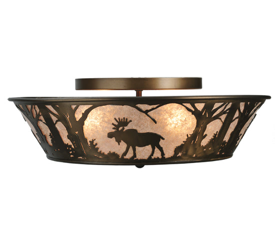 Meyda Tiffany Northwoods Moose At Dawn 108638 Ceiling Light - Antique Copper