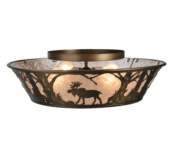 Meyda Tiffany Northwoods Moose At Dawn 108638 Ceiling Light - Antique Copper