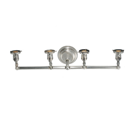 Meyda Tiffany Lighting 108760 Wild Horses Four Light Wall Sconce Hardware Utility Light Pewter, Nickel, Silver