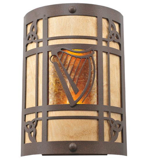 Meyda Tiffany Celtic Harp 108827 Wall Light - Natural Wood,Cafe-Noir