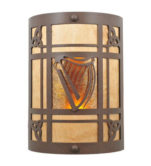 Meyda Tiffany Celtic Harp 108827 Wall Light - Natural Wood,Cafe-Noir