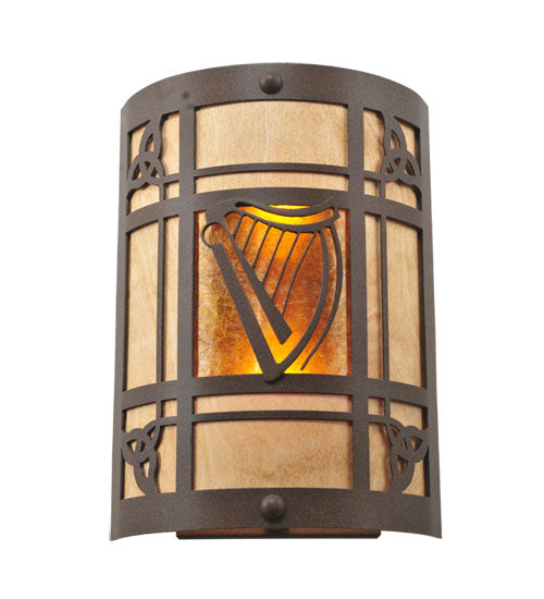 Meyda Tiffany Celtic Harp 108827 Wall Light - Natural Wood,Cafe-Noir