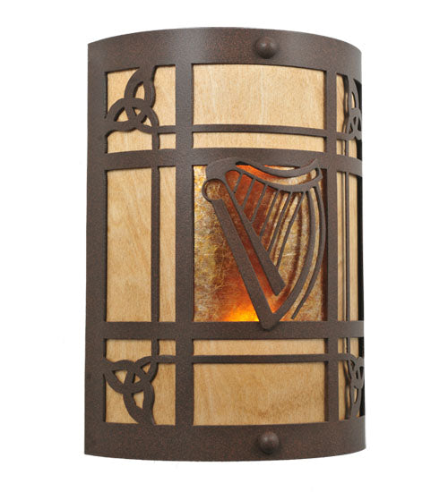 Meyda Tiffany Celtic Harp 108827 Wall Light - Natural Wood,Cafe-Noir