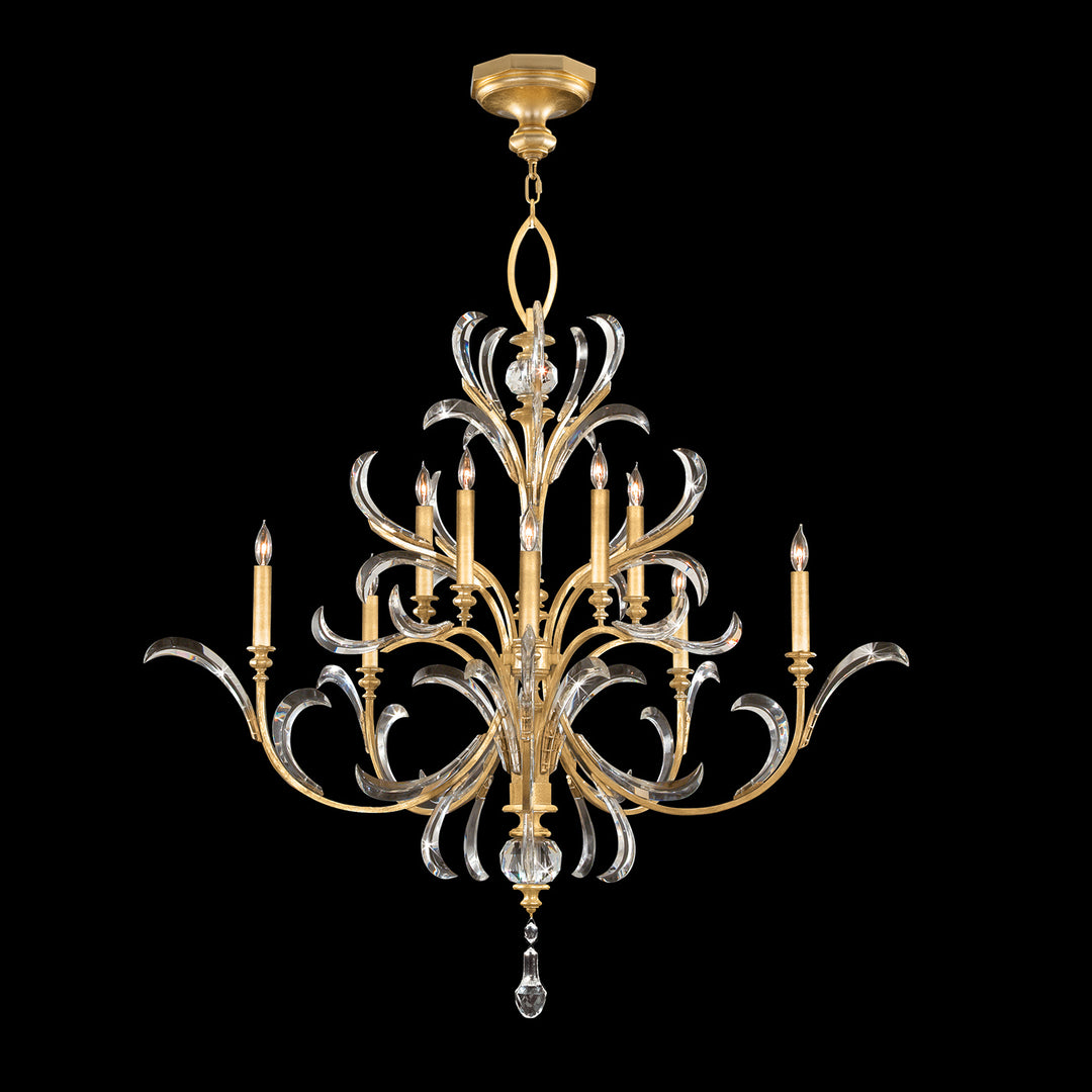 Fine Art Beveled Arcs 701340-SF3 Chandelier Light - Gold Leaf
