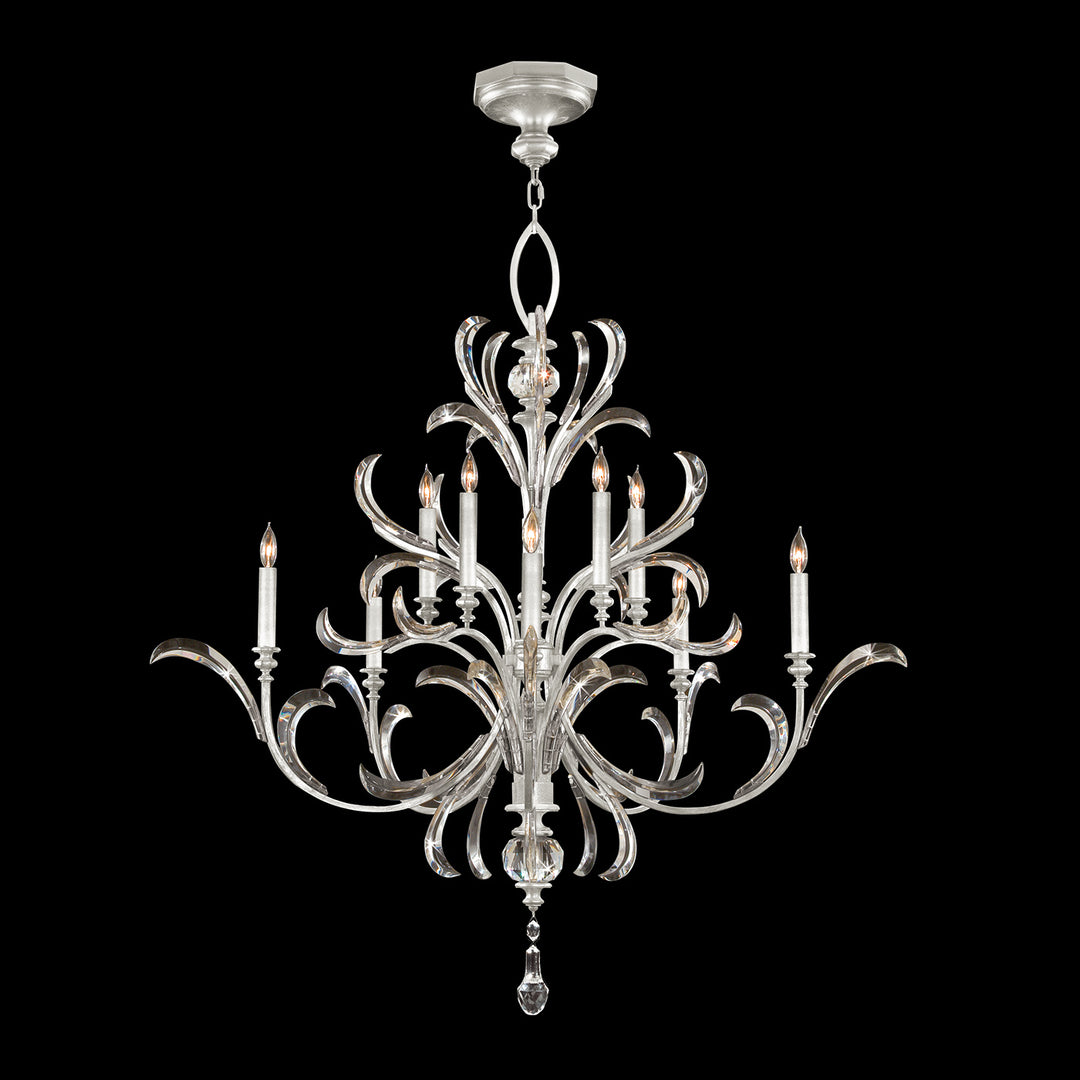 Fine Art Beveled Arcs 701340-SF4 Chandelier Light - Silver Leaf