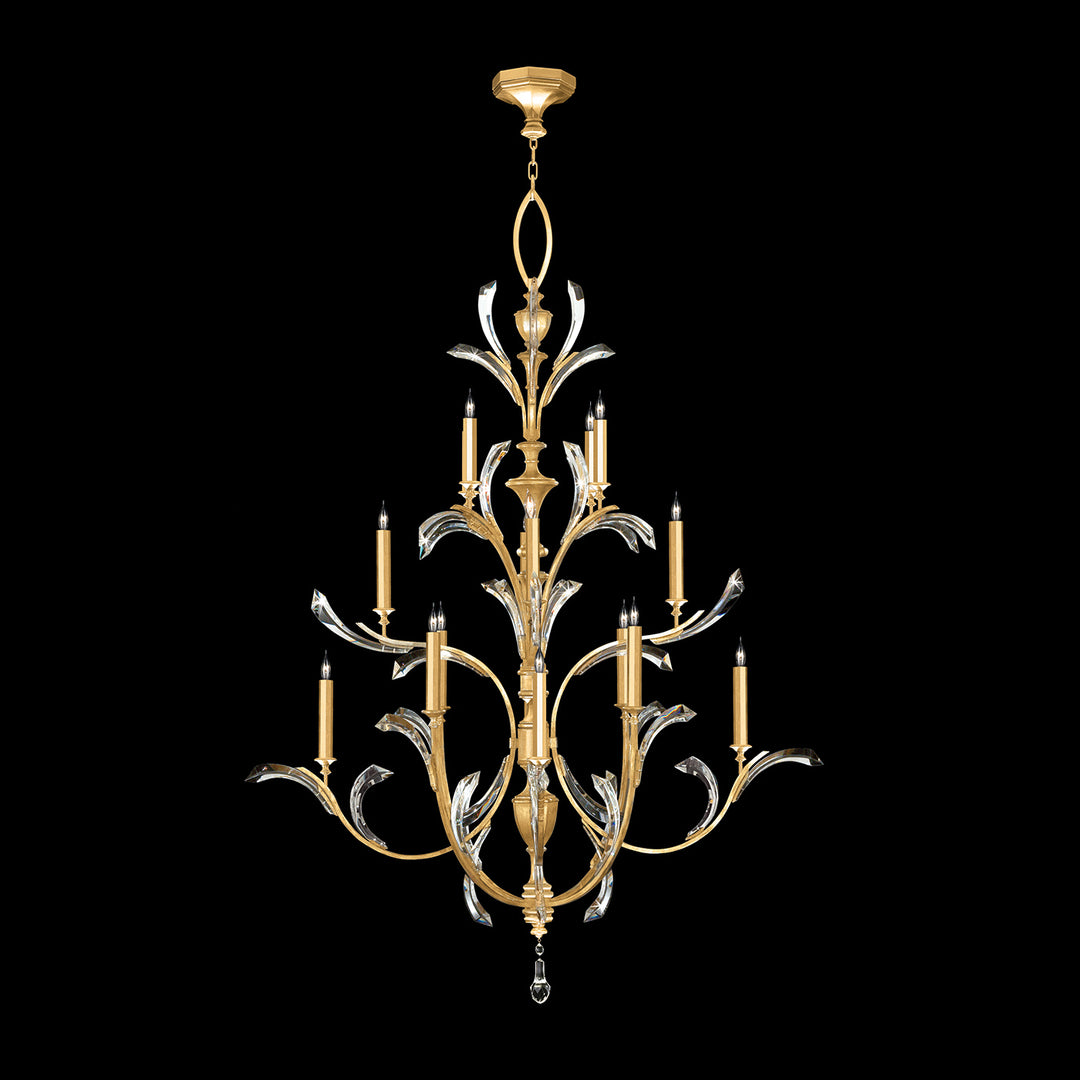 Fine Art Beveled Arcs 702040-SF3 Chandelier Light - Gold Leaf