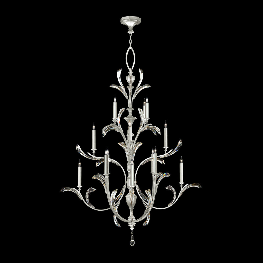 Fine Art Beveled Arcs 702040-SF4 Chandelier Light - Silver Leaf