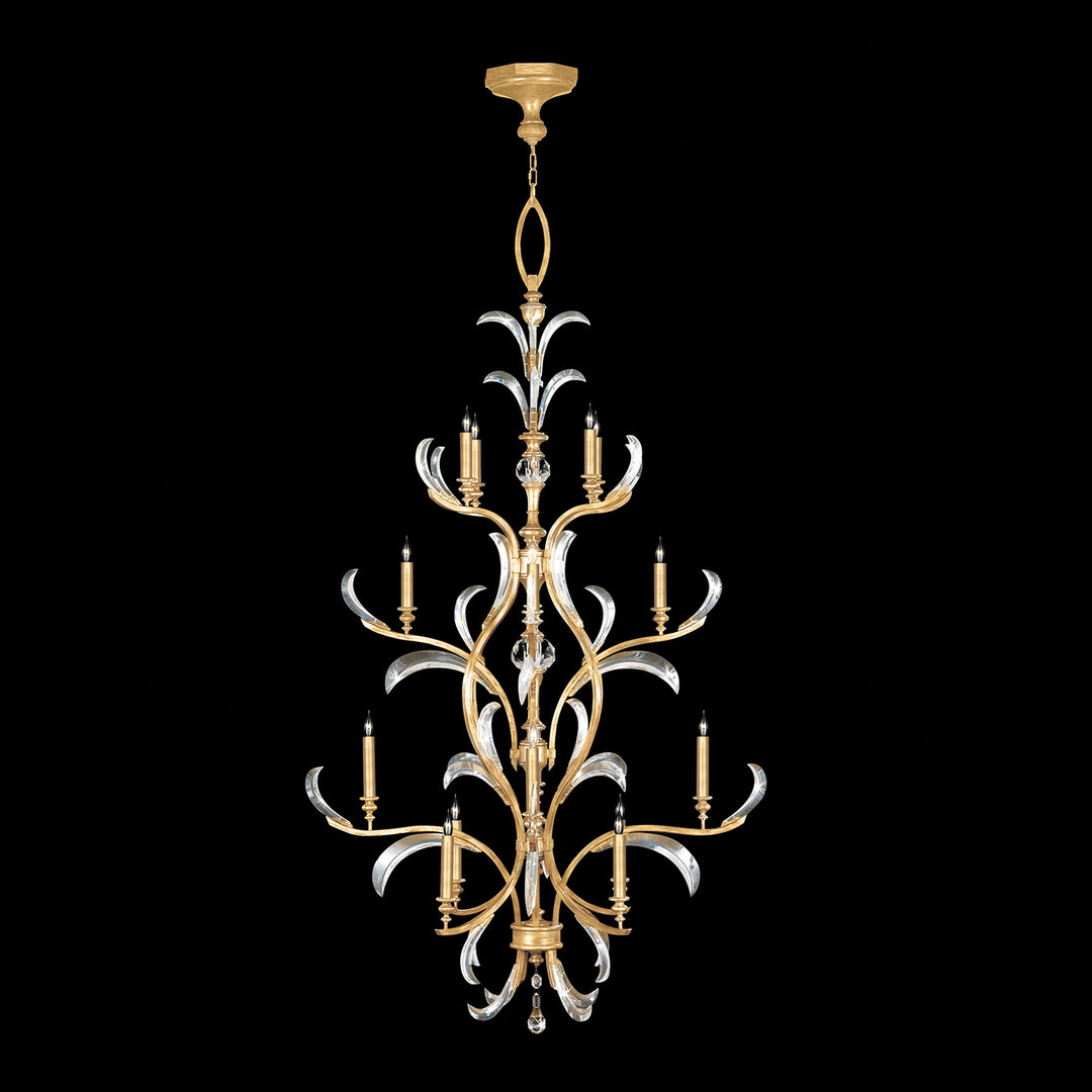 Fine Art Beveled Arcs 704040-SF3 Chandelier Light - Gold Leaf