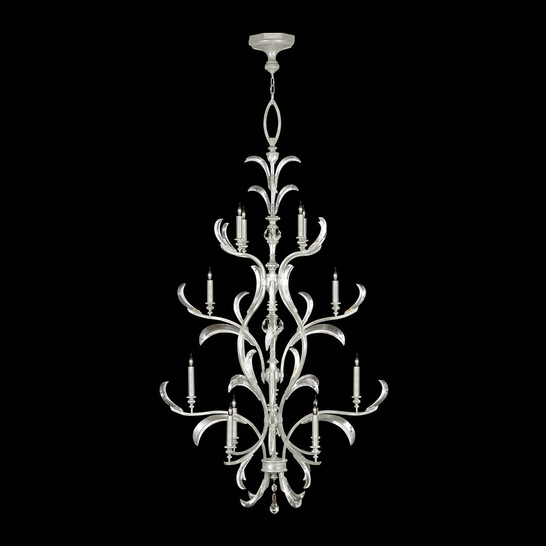 Fine Art Beveled Arcs 704040-SF4 Chandelier Light - Silver Leaf