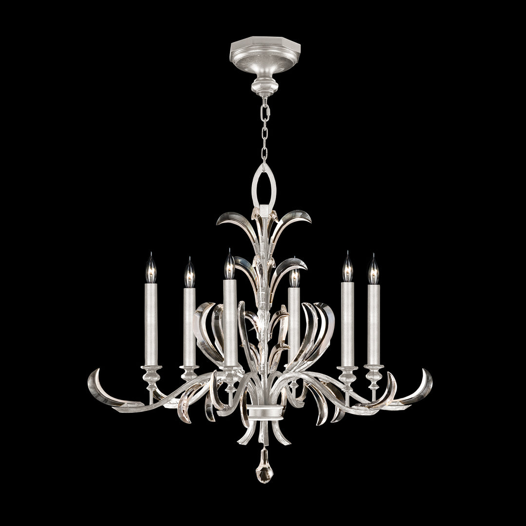 Fine Art Beveled Arcs 739140-SF4 Chandelier Light - Silver Leaf