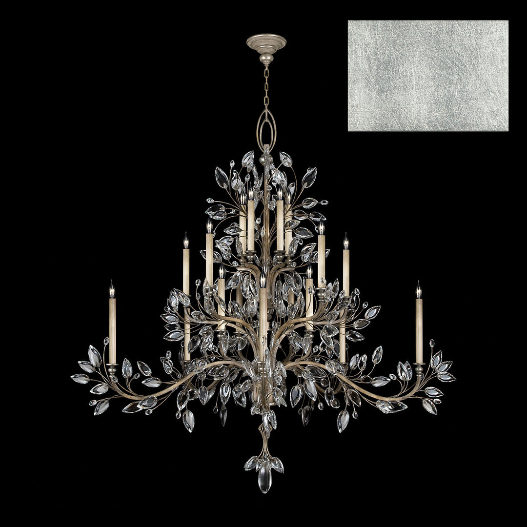 Fine Art Crystal Laurel 771240-SF4 Chandelier Light - Silver Leaf
