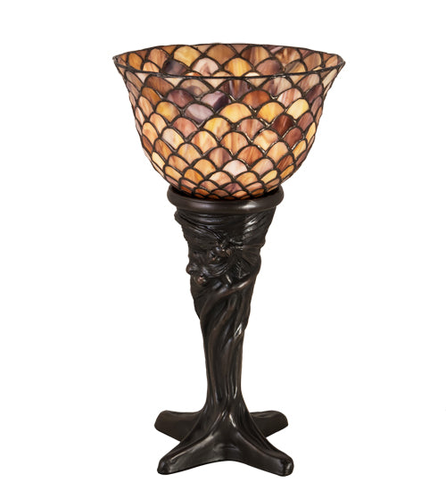 Meyda Tiffany Lighting 108935 Fishscale One Light Mini Lamp Lamp Bronze / Dark