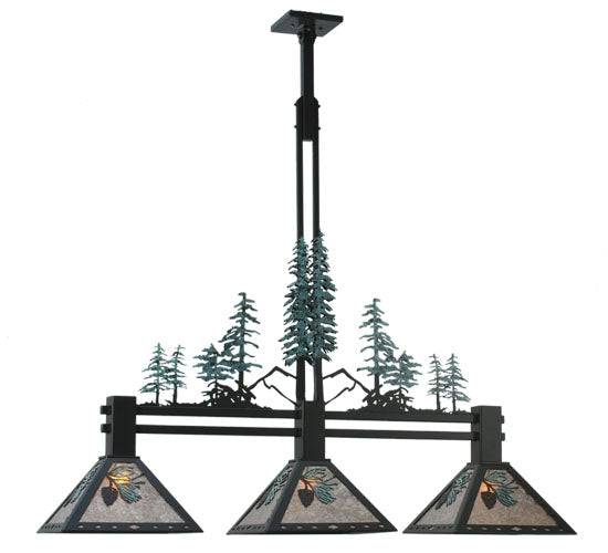 Meyda Tiffany Winter Pine 108987 Pendant Light - Black/Green/Silver Mica