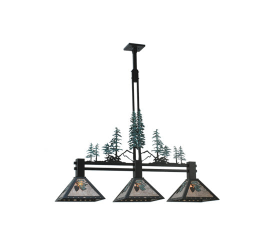 Meyda Tiffany Winter Pine 108987 Pendant Light - Black/Green/Silver Mica