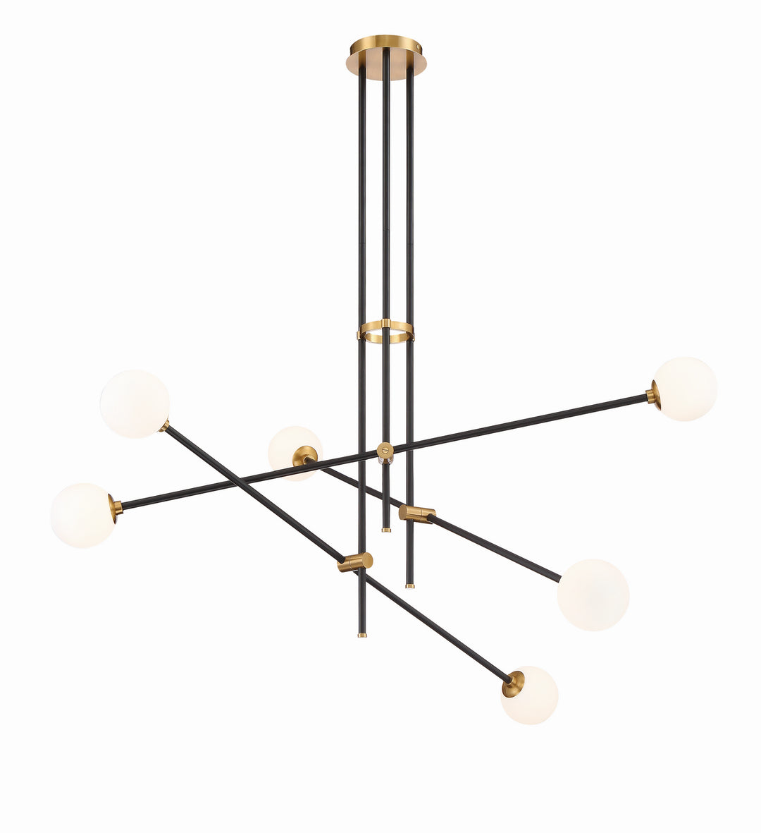 George Kovacs Cosmet P8151-681 Chandelier Light - Coal And Aged Brass