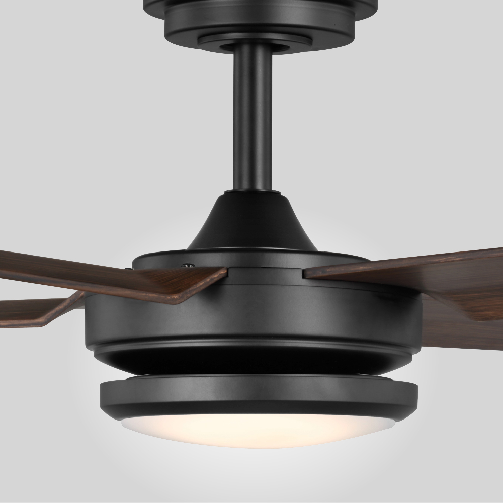 Altitude 108L56MBKDB Laritza Laritza Outdoor Ceiling Fan With Light And Remote, 56 Inch, Matte Black With Dark Brown Blades Ceiling Fan Matte Black Fan Motor With Dark Brown Wood Fan Blades