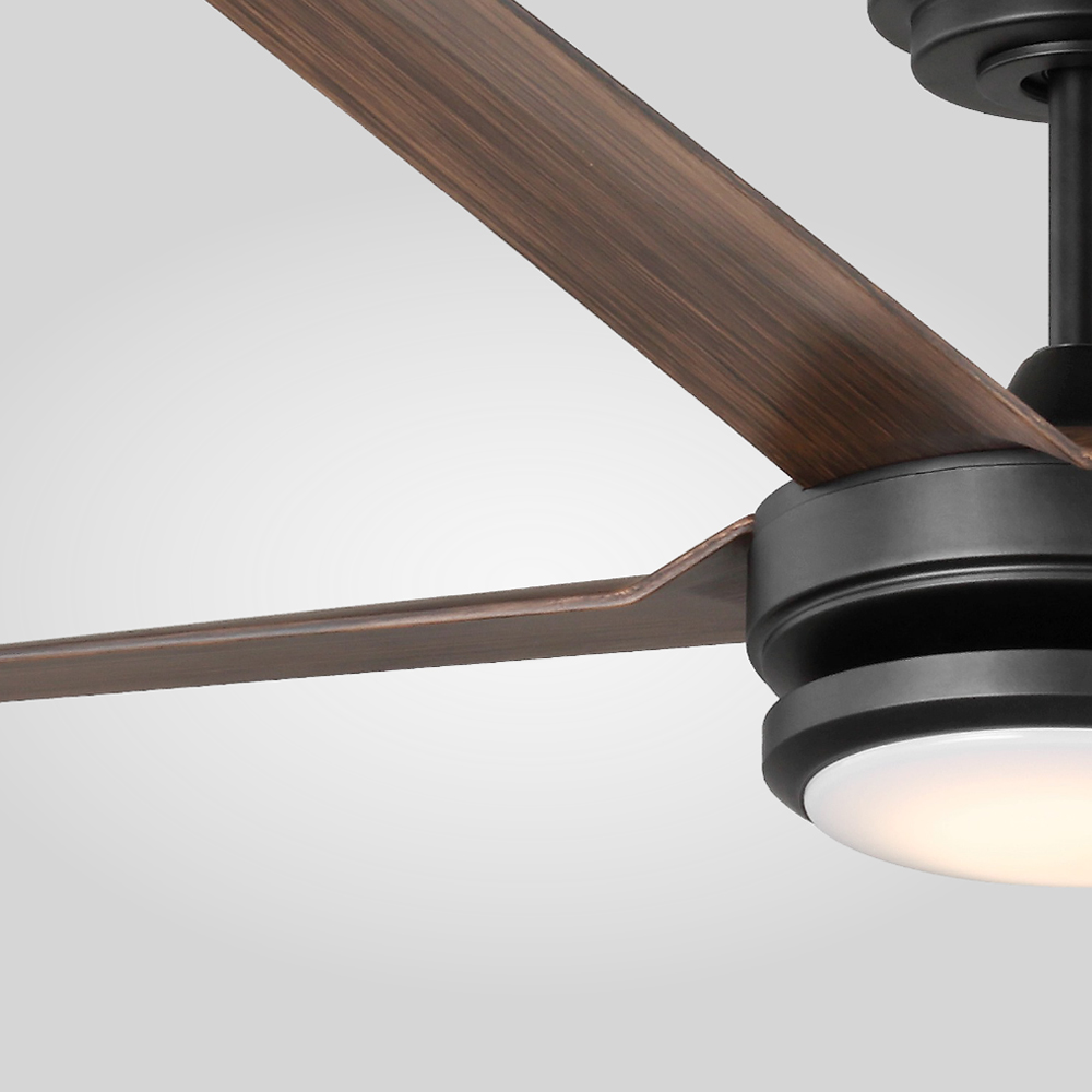 Altitude 108L56MBKDB Laritza Laritza Outdoor Ceiling Fan With Light And Remote, 56 Inch, Matte Black With Dark Brown Blades Ceiling Fan Matte Black Fan Motor With Dark Brown Wood Fan Blades