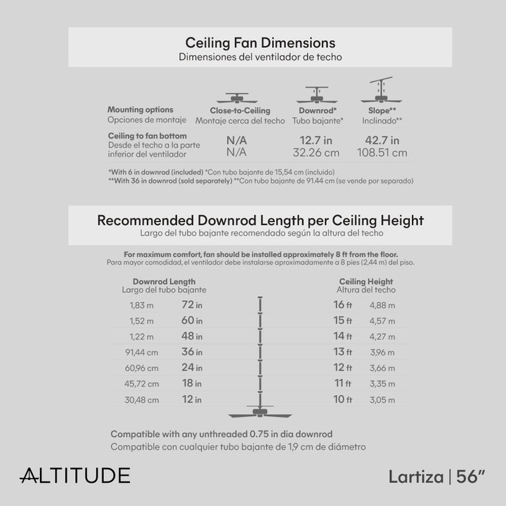 56" Laritza Indoor/Outdoor Fan ABS Blades w LED Light Kit Brushed Nickel