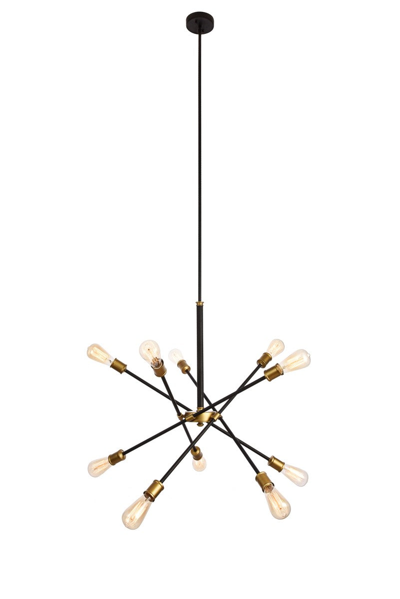 Elegant Axel LD8003D28BK Chandelier Light - Black And Brass