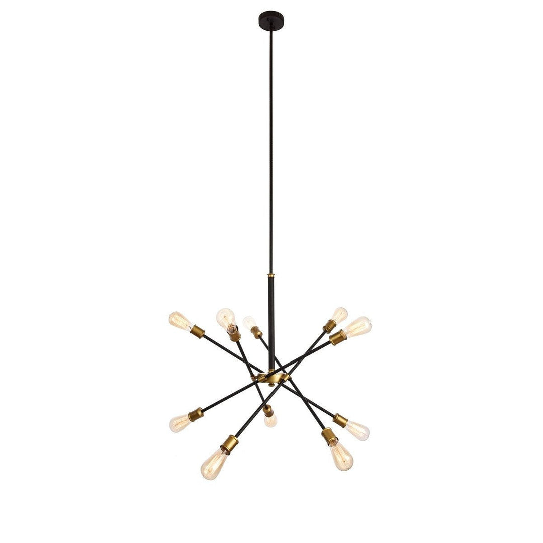 Elegant Axel LD8003D28BK Chandelier Light - Black And Brass