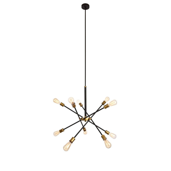 Elegant Axel LD8003D28BK Chandelier Light - Black And Brass