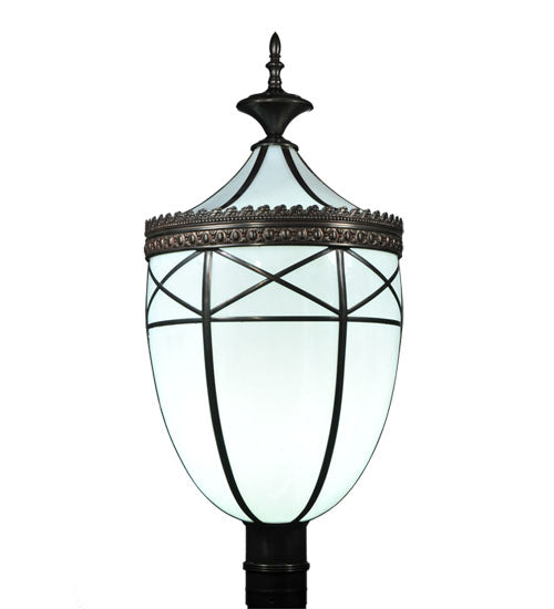 Meyda Tiffany Lighting 109139 Borough Hall One Light Post Mount Outdoor Bronze / Dark