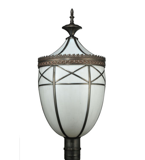 Meyda Tiffany Lighting 109139 Borough Hall One Light Post Mount Outdoor Bronze / Dark