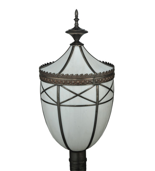 Meyda Tiffany Lighting 109139 Borough Hall One Light Post Mount Outdoor Bronze / Dark