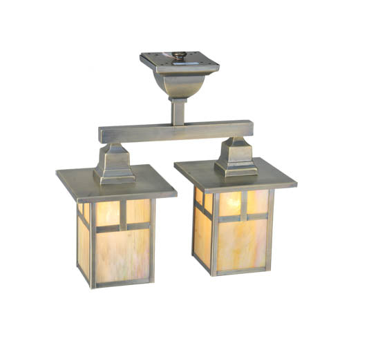 Meyda Tiffany Lighting 109152 Hyde Park Two Light Semi-Flushmount Outdoor Bronze / Dark