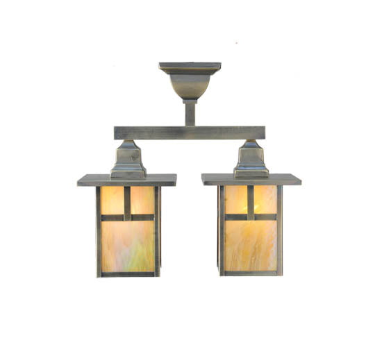 Meyda Tiffany Lighting 109152 Hyde Park Two Light Semi-Flushmount Outdoor Bronze / Dark