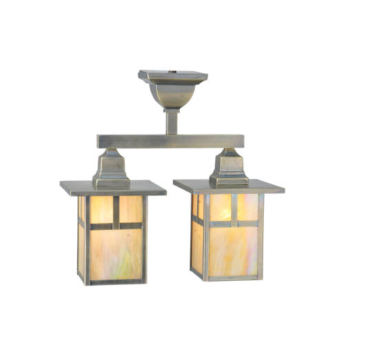 Meyda Tiffany Lighting 109152 Hyde Park Two Light Semi-Flushmount Outdoor Bronze / Dark