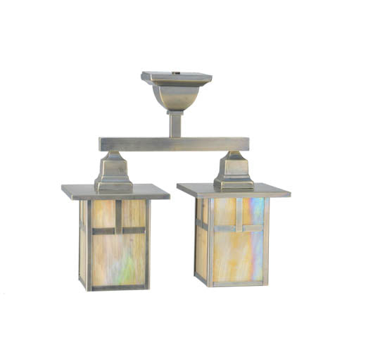 Meyda Tiffany Lighting 109152 Hyde Park Two Light Semi-Flushmount Outdoor Bronze / Dark