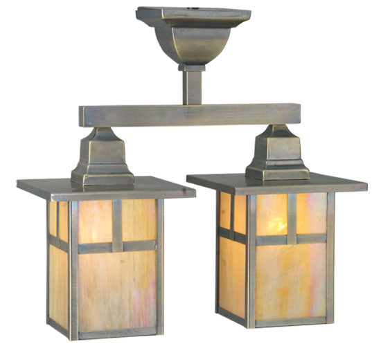 Meyda Tiffany Lighting 109152 Hyde Park Two Light Semi-Flushmount Outdoor Bronze / Dark