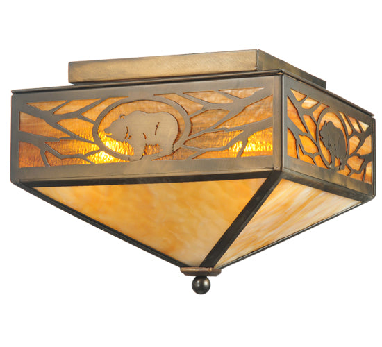 Meyda Tiffany Lone Grizzly Bear 109214 Ceiling Light - Antique Copper