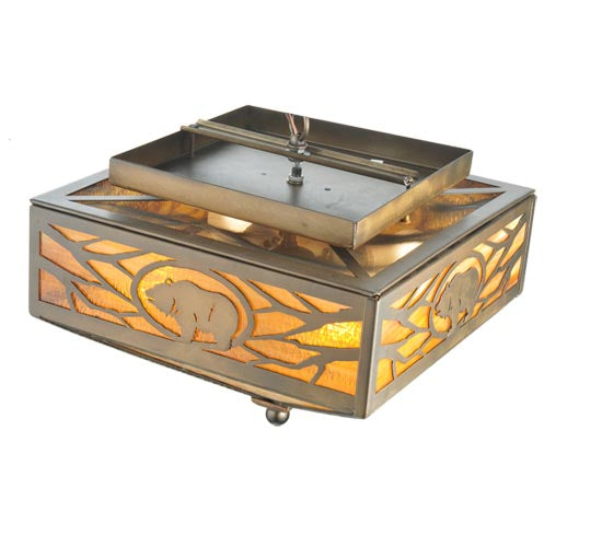 Meyda Tiffany Lone Grizzly Bear 109214 Ceiling Light - Antique Copper