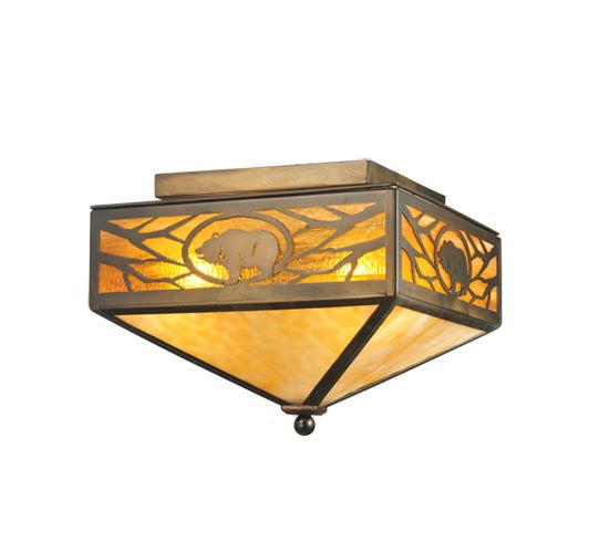 Meyda Tiffany Lone Grizzly Bear 109214 Ceiling Light - Antique Copper
