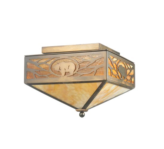 Meyda Tiffany Lone Grizzly Bear 109214 Ceiling Light - Antique Copper
