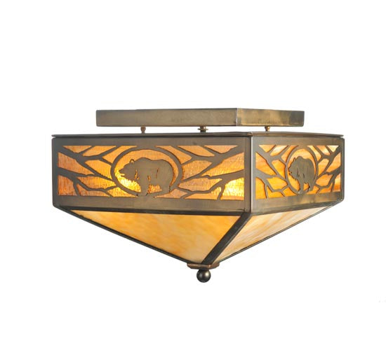Meyda Tiffany Lone Grizzly Bear 109214 Ceiling Light - Antique Copper