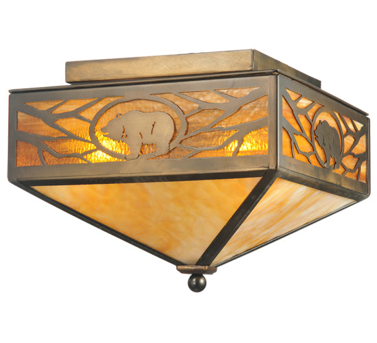 Meyda Tiffany Lone Grizzly Bear 109215 Ceiling Light - Antique Copper