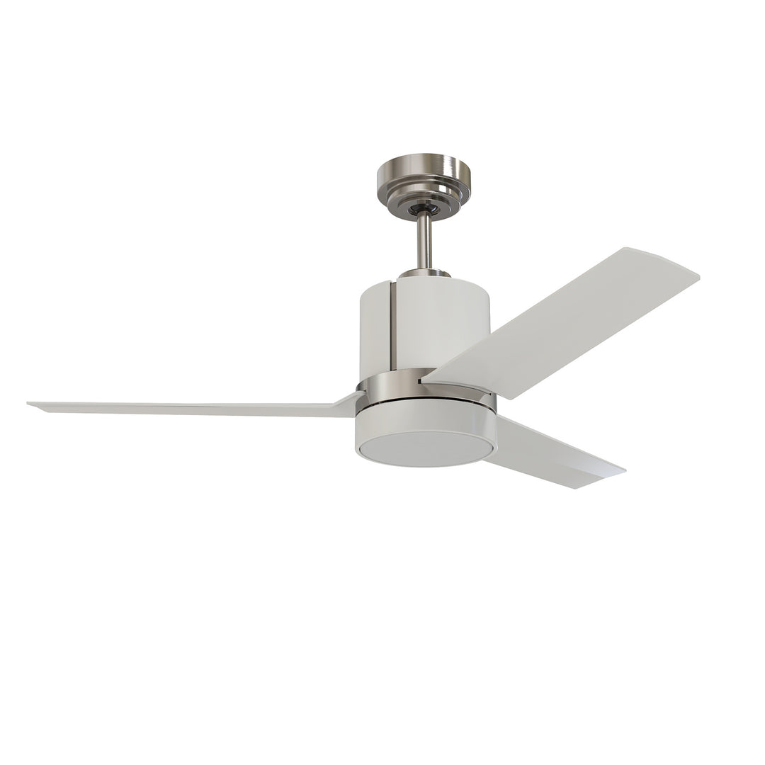 Kendal Trinity AC24144-WH/SN Ceiling Fan 44 - White & Satin Nickel, White/