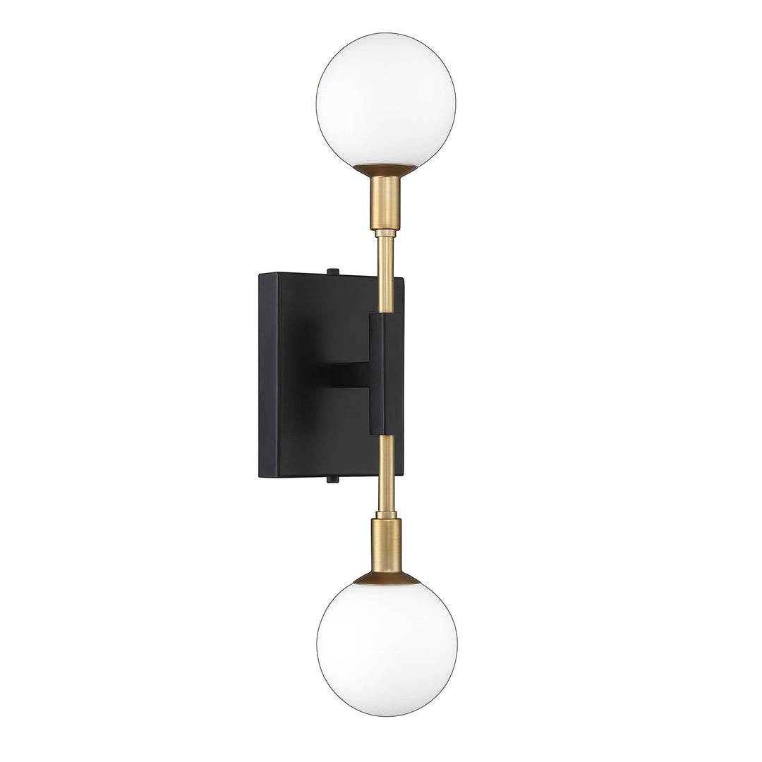 Kendal Ambience PF100-2LWL-BLK/BRS Wall Light - Black & Brass