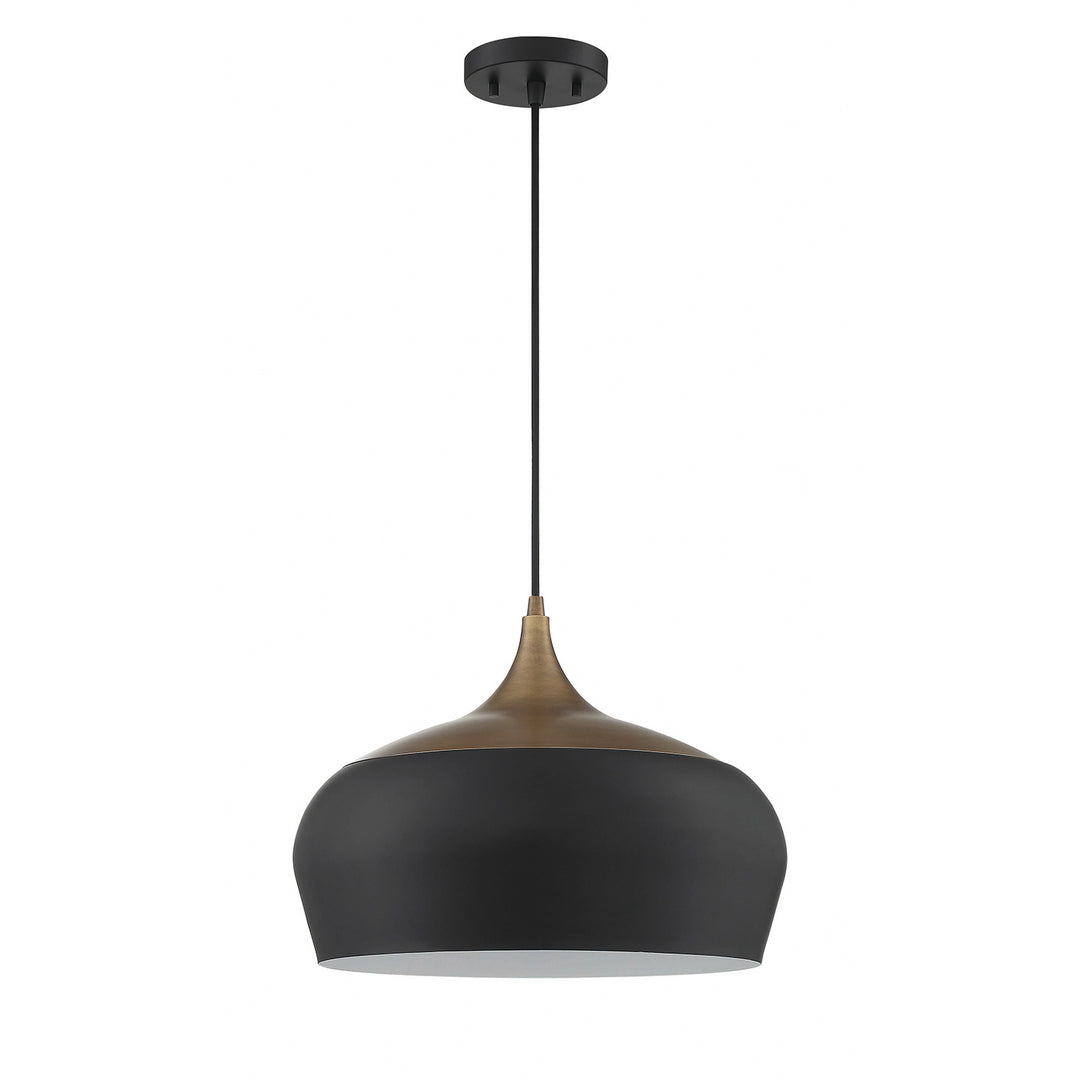 Kendal Orian Grande PF133-BLK/BRS Pendant Light - Black & Brass