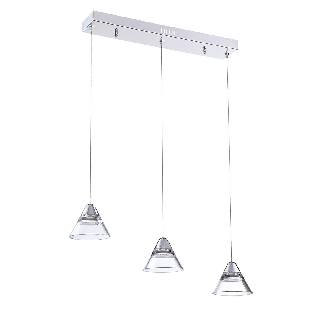 Kendal Geo PF213-3LBR-CH Pendant Light - Chrome