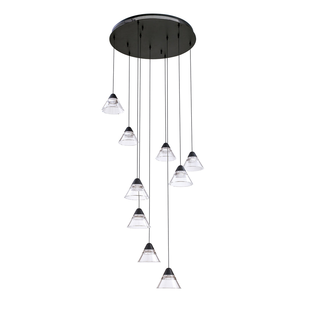 Kendal Geo PF213-9LPA-BLK Chandelier Light - Black