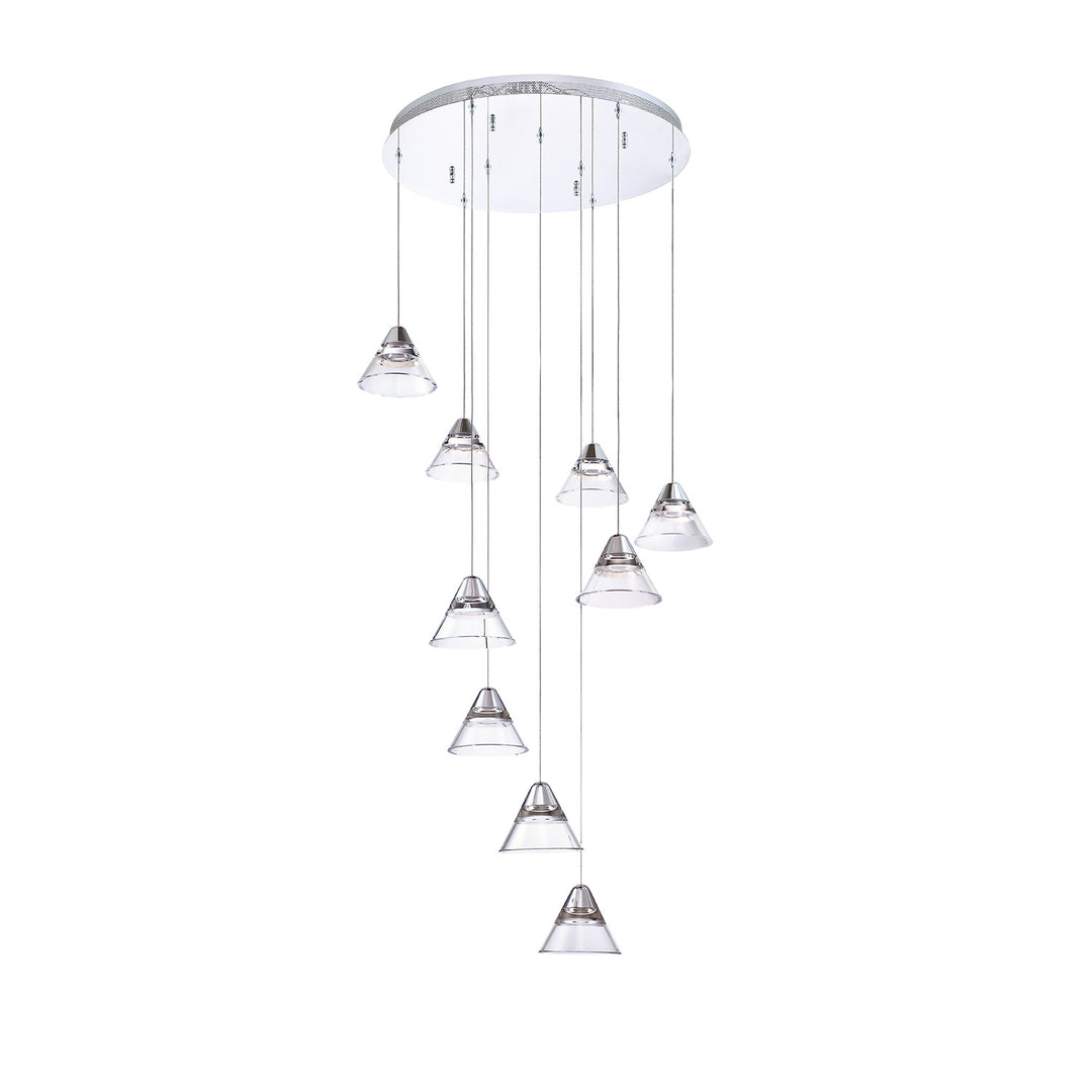 Kendal Geo PF213-9LPA-CH Chandelier Light - Chrome