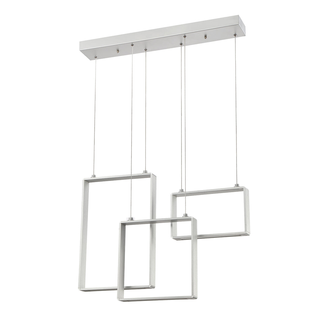 Kendal Quadron PF93-3LBR-AL Pendant Light - Aluminum