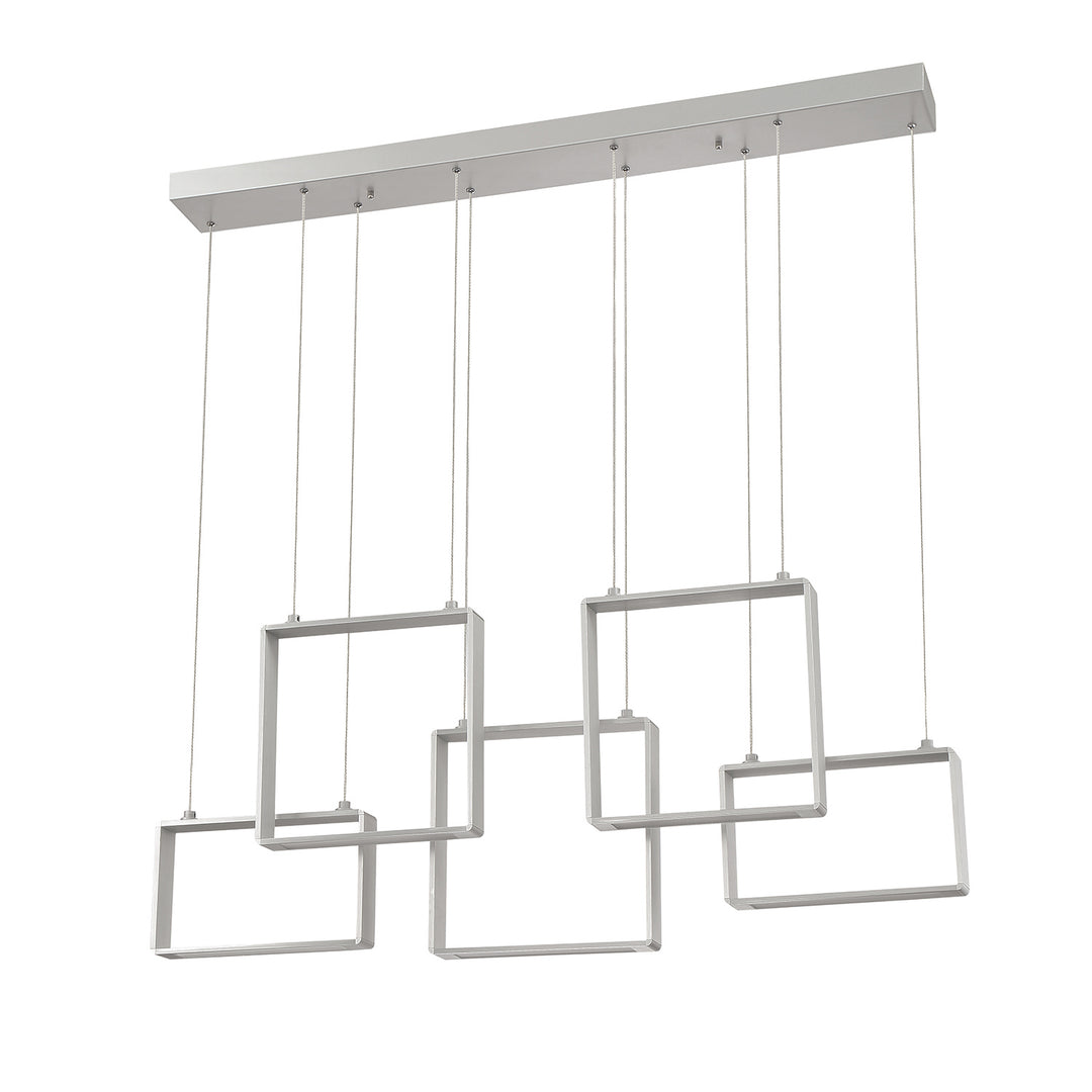 Kendal Quadron PF93-5LBR-AL Pendant Light - Aluminum