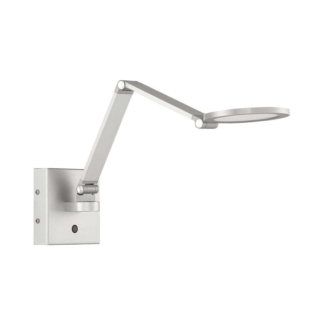 Kendal Lighting SA101-AL Roundo Led Swing Arm Wall Lamp Lamp Pewter, Nickel, Silver