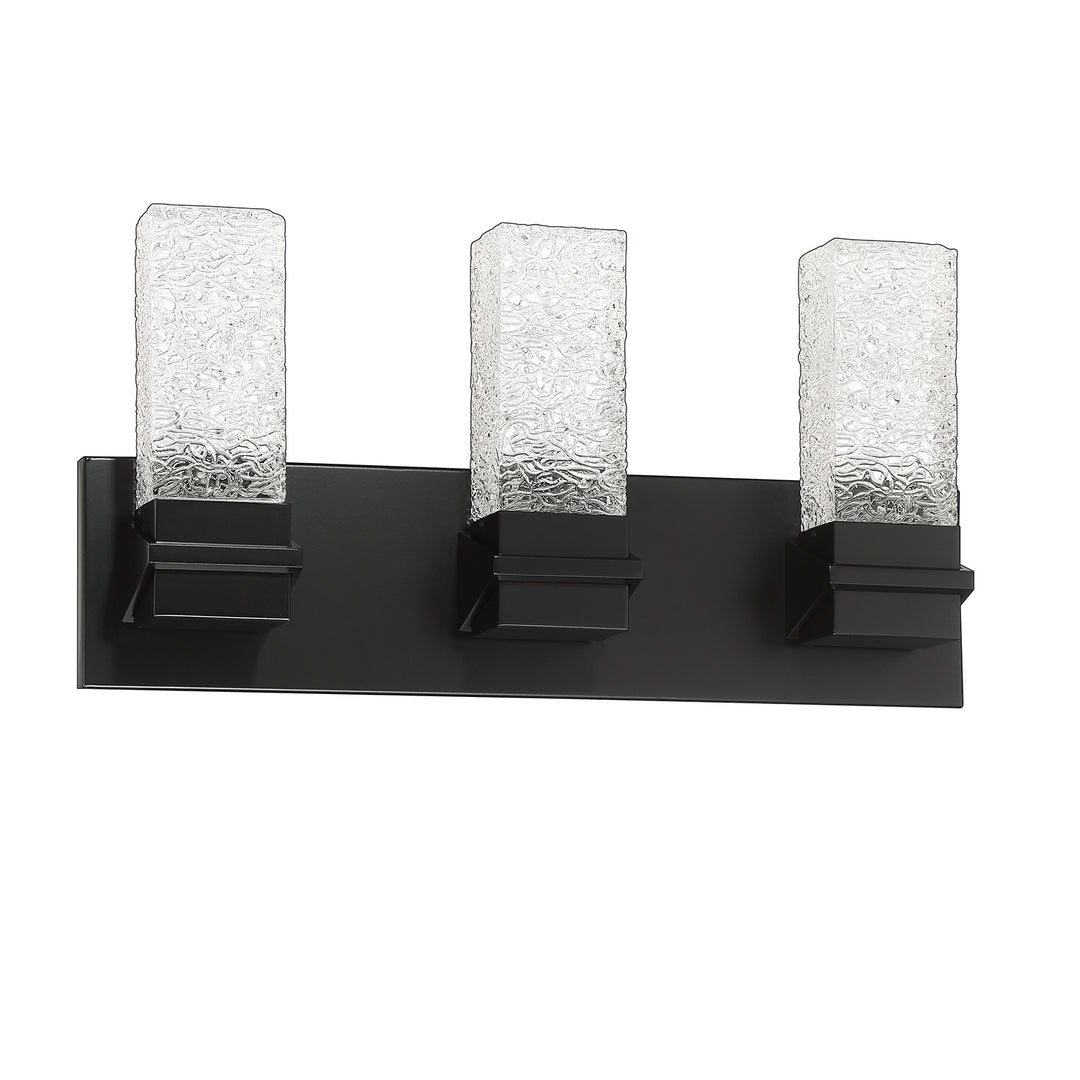 Kendal Ice VF9600-3L-BLK Bath Vanity Light 19 in. wide - Black